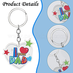 6Pcs Blue Beard Keychain: Perfect Gift for Father's Day&nbsp;AJEW-SP0001-39