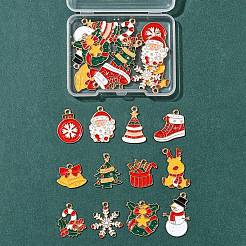 24Pcs 12 Styles Christmas Theme Alloy Enamel Pendants&nbsp;ENAM-FS0002-20