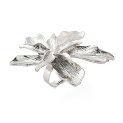 Flower Alloy Adjustable Rings for Women&nbsp;RJEW-B108-01P