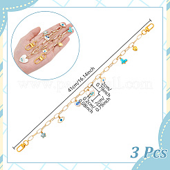 3Pcs Aluminium Paperclip Chains Bag Extender Chains&nbsp;HJEW-NB00277