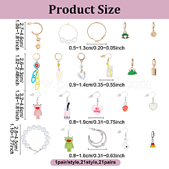 4 Styles Alloy Resin Hoop Earring Set for Women&nbsp;EJEW-UN0002-79