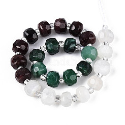 Natural Fuchsite & Garnet & White Moonstone Beads Strands&nbsp;G-T144-20B-01