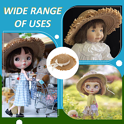 Straw Hat for Dolls&nbsp;DOLL-WH0002-42B