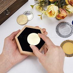 Hexagon Wood Coin Boxes&nbsp;CON-WH0089-129