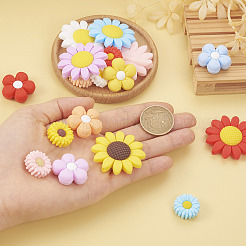 19Pcs 19 Styles Flower Food Grade Eco-Friendly Silicone Focal Beads&nbsp;SIL-BT0001-05