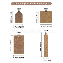 40Pcs 4 Style Metal Tags&nbsp;KK-SC0002-08