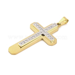 PVD Vacuum Plating 304 Stainless Steel Rhinestone Big Pendants&nbsp;STAS-Z080-14G