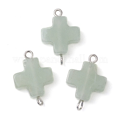 Natural Mixed Gemstone Cross Connector Charms&nbsp;PALLOY-JF02827