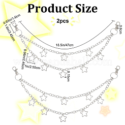 Alloy & Iron Double Layer Chains for Jeans Pants&nbsp;AJEW-WH0038-37P