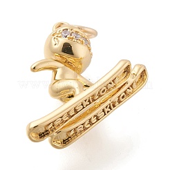 Brass Micro Pave Clear Cubic  Zirconia Pendants&nbsp;KK-D532-09G