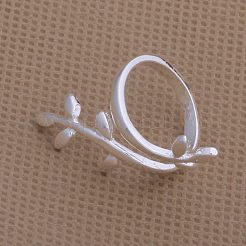 Partysu Platinum Plated Brass Olive Cuff Metal Rings&nbsp;RJEW-EE0002-005P-D