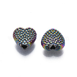 Rack Plating Rainbow Color Alloy Beads&nbsp;PALLOY-S180-342