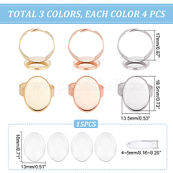 DIY Oval Blank Dome Adjustable Ring Making Kit&nbsp;STAS-UN0039-93