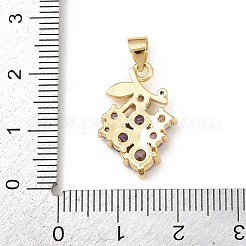 Brass Pave Cubic Zirconia Pendants&nbsp;X1-KK-F919-28G-02