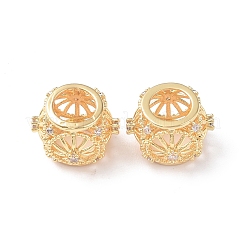 Brass Micro Pave Cubic Zirconia European Beads&nbsp;KK-I702-37G