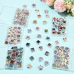 30Pcs Rainbow Iridescent Printed Opaque Acrylic Beads&nbsp;OACR-FS0002-58B-02