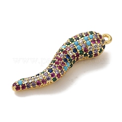 Rack Plating Brass Micro Pave Cubic Zirconia Pendant&nbsp;KK-A229-03F-G