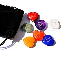7Pcs Natural Chakra Heart Stone Set&nbsp;PW-WGA6C7E-01