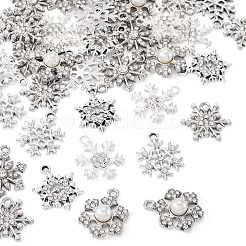 36Pcs 6 Styles Alloy Rhinestone Pendants&nbsp;FIND-TA0010-05