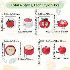 20Pcs 4 Styles Christmas Theme Handmade Porcelain Beads&nbsp;PORC-PA0001-65