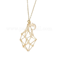 304 Stainless Steel Empty Macrame Pouch Star Moon Pendant Cable Chain Necklaces&nbsp;NJEW-JN05282-03