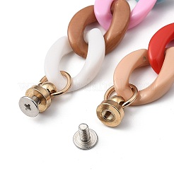 Opaque Acrylic Curb Chain for DIY Keychains&nbsp;HJEW-JM00400-03