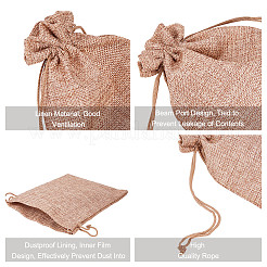 Burlap (Polyester) Packing Pouches Drawstring Bags&nbsp;ABAG-BC0001-07B-18x13
