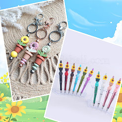 18Pcs 18 Style Leaf Pot and Flower Food Grade Eco-Friendly Silicone Beads&nbsp;SIL-GO0001-15