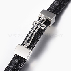 Leather Braided Cord Bracelets&nbsp;BJEW-E324-A05