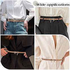 Alloy Bowknot PU Leather Chain Belts for Women&nbsp;AJEW-CL0003-62B