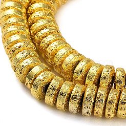 Electroplated Natural Lava Rock Beads Strands&nbsp;G-I360-A03-01