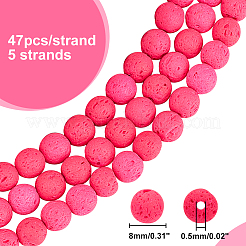 5 Strands Natural Lava Rock Beads Strands&nbsp;G-AR0005-24