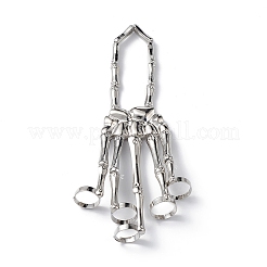 Halloween Themed Skull Alloy Full Hand Ring Bracelet&nbsp;BJEW-L680-01P