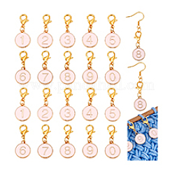 20Pcs 10 Styles Alloy Enamel Pendant Locking Stitch Markers&nbsp;HJEW-PH02083