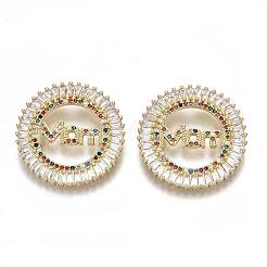 Brass Micro Pave Colorful Cubic Zirconia Pendants&nbsp;ZIRC-S067-061-NF