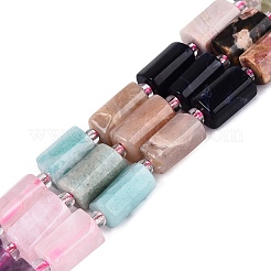 Natural Sodalite & Rhodonite & Prehnite & Amethyst & Rose Quartz & Flower Amazonite & Sunstone Beads Strands&nbsp;G-Q614-01A-04