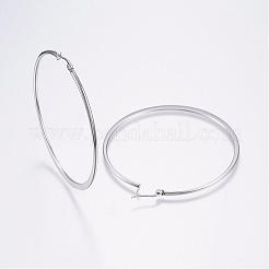Tarnish Resistant 304 Stainless Steel Big Hoop Earrings&nbsp;EJEW-F105-15P