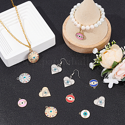 32Pcs 8 Style Rack Plating Alloy Enamel Pendants&nbsp;FIND-FH0005-06