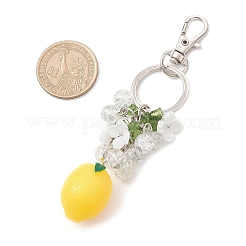 Opaque Resin & Spray Painted Crackle Glass Keychains&nbsp;KEYC-JKC01343-01