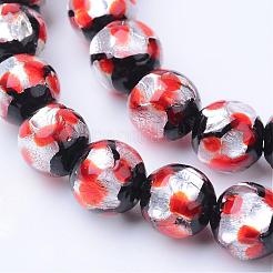 Handmade Silver Foil Glass Beads&nbsp;FOIL-T002-M