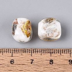 Handmade Gold & Silver Foil Glass Beads&nbsp;FOIL-Q003-01J