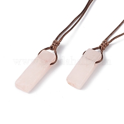 Natural Mixed Gemstone Nugget Pendant Necklace with Waxed Cord for Women&nbsp;NJEW-F306-01
