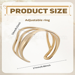 1Pc Stainless Steel Wave Open Cuff Rings for Men and Women&nbsp;RJEW-LP0002-20