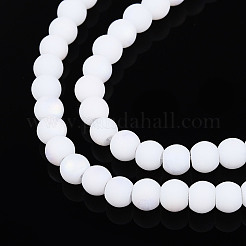 Frosted Opaque Glass Beads Strands&nbsp;GLAA-T032-P4mm-MBB02
