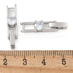 Rack Plating Brass Micro Pave Cubic Zirconia Watch Band Clasps&nbsp;KK-A234-016P-02