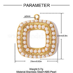 304 Stainless Steel & ABS Plastic Imitation Pearl Pendants&nbsp;SA-OY003-57G