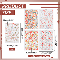 5Pcs 5 Styles Ceramics Clay Water Transfer Paper&nbsp;DIY-ME0001-99D