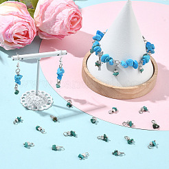 40Pcs Natural HuBei Turquoise  Pendants&nbsp;PALLOY-SW00147
