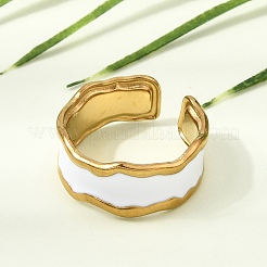 304 Stainless Steel Enamel Cuff Open Rings&nbsp;SA-CBA369F-06G