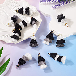 12Pcs 3 Styles Polycotton(Polyester Cotton) Tassel Pendant Decorations&nbsp;FIND-TA0009-05